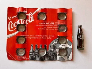 VTG MEXICAN COCA COLA ALBUM CARDBOARD Bottle Caps & mini Bottle Promo From 90's - Picture 1 of 9