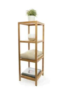 Bamboo Standing Shelf | Freestanding Storage Shelf - Picture 1 of 6