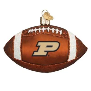 Purdue Boilermakers Glass Christmas Ornament - Football - Picture 1 of 1