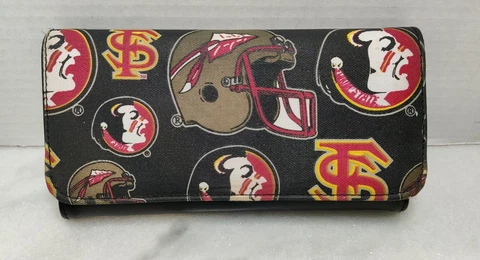 Florida State University Seminole Tri-Fold Wallet, Check Book Cover, Coin Holder Cover