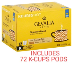Gevalia Kaffe Signature Blend Mild 72 K-cups Pods 100% Arabica Coffee - Picture 1 of 1