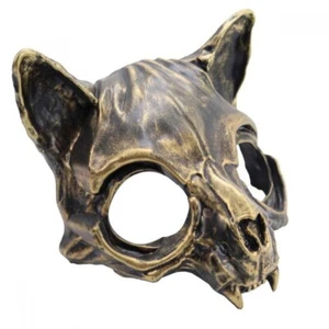 Cat Skull Fox Skull Animal Skull Halloween Costume Masquerade Mask [Gold] - Picture 1 of 3