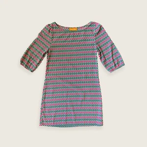 Ashley Hilton Pop Over Dress. Size Small. Pink and Teal Geometric Print. - Bild 1 von 6