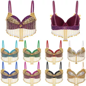 Mujeres Bralette Escenario Sujetador Brillante Prendas para el torso Juegos con disfraces Competición Plástico Cuentas Fiesta - Imagen 1 de 100