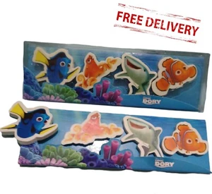 Paquete de 4 gomas de borrar Pixar Finding Dory en caja de presentación figuras Nemo Destiny Hank - Imagen 1 de 5
