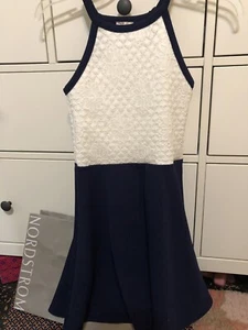 Sally Miller Dress 10y(M)Navy Blue And White - Picture 1 of 4