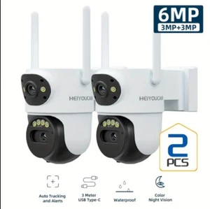 2pcs Dual Lens Security Camera Outdoor, 3MP Dual Lens - Picture 1 of 9