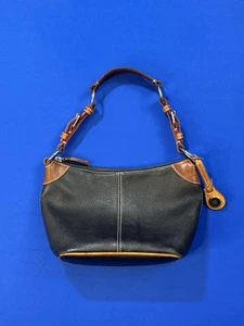 Borsa a mano DOONEY & BOURKE in pelle piccola nera borsa hobo bordo marrone - Foto 1 di 16