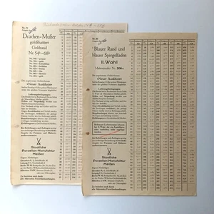 1931 Meissen Porzellan Preisliste 79 80 Drachen-Muster Blauer Rand Spiegelfaden - Picture 1 of 2