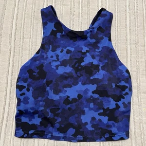 Athleta Conscious Crop Bikini Top A-C • XS • Blue Cloud Camo - Picture 1 of 3