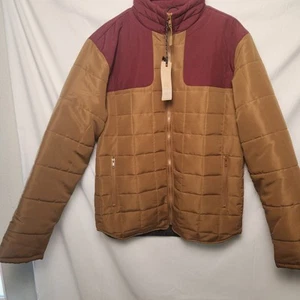 Nomad Josiah Puffer Shooter Jacket Coat Mens Sz Large Colorblock Tan New - Picture 1 of 4