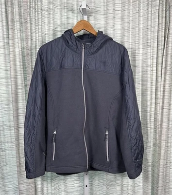 Chaqueta con Capucha Free Country Acolchada Tejido Waffle Para Mujer Talla 2XL Gris Acero Foto 1 de 4