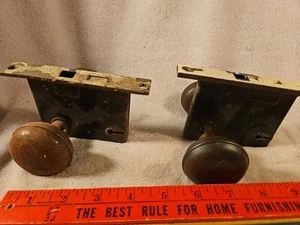Used Parts Lot Antique Metal 2 SETS DOOR KNOB Mortise Old Door Lock Broken Repai - Picture 1 of 10