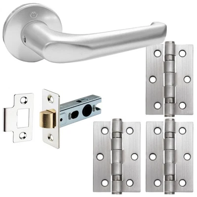 Modern Satin Silver Lever Door Handle – Ergonomic Internal Handle or Latch Pack - Image 1 of 4