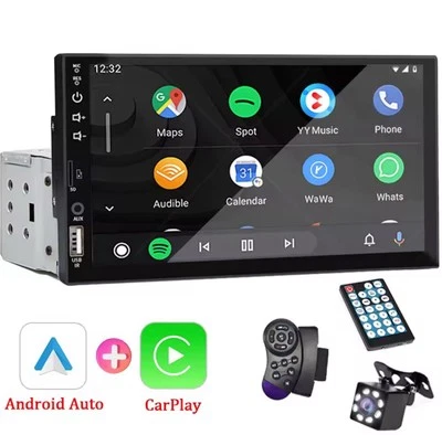 Autoradio 7 Pollici 1 DIN Wireless Carplay Android Auto Bluetooth FM USB AUX TF - Immagine 1 di 4