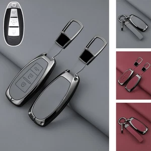 Zinc Alloy Leather Car Key Fob Case Cover For Suzuki Baleno Swift Ignis Kizashi - Foto 1 di 13