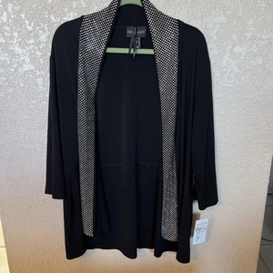 Frank Lyman Cardigan/Jacket 2pcs Black With Silver Studs  Lightweight NWT $280 - Picture 1 of 9