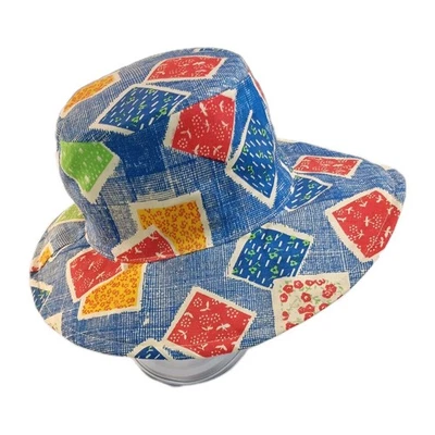 Vintage Floppy Hat Groovy Mod 1970s Womens Medium Beach Summer Bucket Cotton - Image 1 of 4