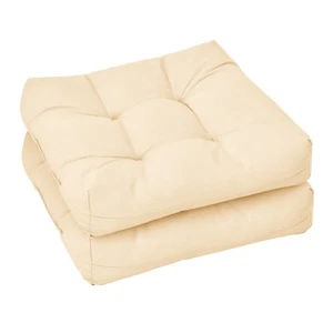 Costway 21" x 21"  2PCS Patio Chair Seat Cushion Pads Indoor/Outdoor Beige - Picture 1 of 12