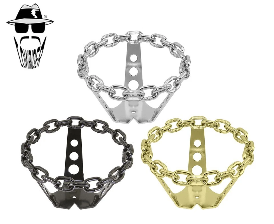 Original Lowrider Chain-Style Bicycle Steering Wheel – Chrome, Gold, Or Black