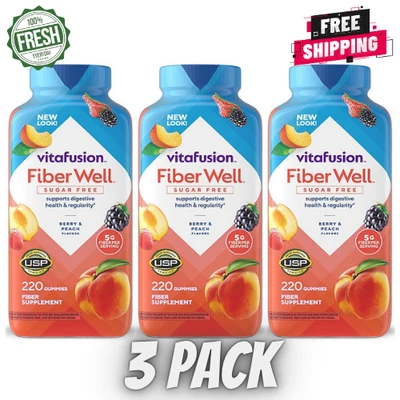 3 PACK - Vitafusion Fiber Well Gummies (220 ct.) {Total 660 Gummies} FAST SHIP - Image 1 of 4
