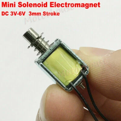 DC 3V-6V Micro Electromagnet Spring Push Pull Type Rod Electric Solenoid Magnet - Image 1 of 4
