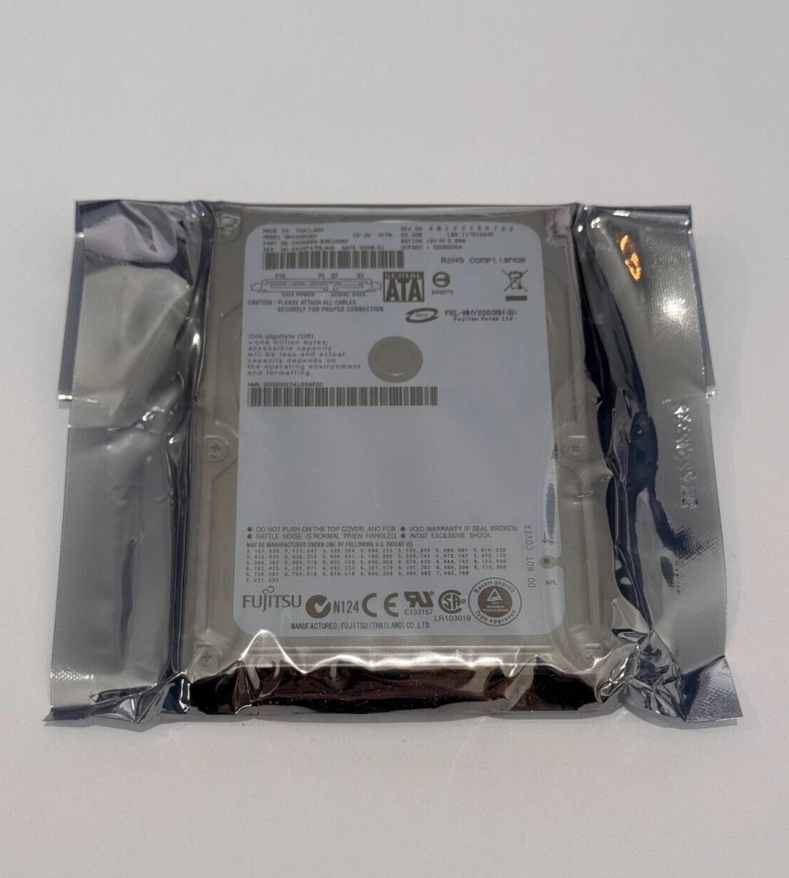 Fujitsu 60GB SATA 2.5" Hard Drive Model - MHY2060BH PN# CA06889-B016 - Image 1 of 2