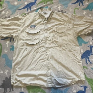 Florida Gators Columbia PFG Button Up Shirt Men’s Large Beige Fishing Vented - Picture 1 of 5