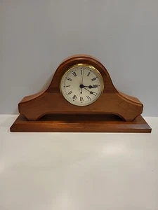 Orologio da scrivania o mantello al quarzo vintage a batteria, legno marrone, 13,5" x 7" - Foto 1 di 14
