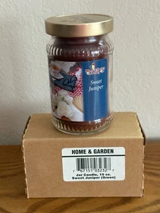 Home & Garden Party Sweet Wacholder 10 Unzen Glas Kerze Hergestellt in USA 50 Std. NEU mit Box - Bild 1 von 7