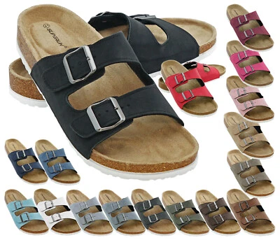 + Pantoletten Sandalen Hausschuhe Schlappen Clogs Kork Fußbett Gr.36-49 - Bild 1 von 4