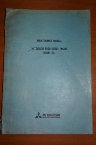 Mitsubishi Maintenance Manual Fuso Diesel Engine Model DC - Picture 1 of 3
