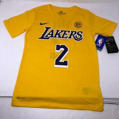 Nike Los Angeles Lakers #2 Ball Gold Classic Dri Fit T-Shirt Youth Small - Image 1 of 4