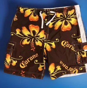Corona Extra Brown Yellow Board Swim Shorts-Mens Size 38 (2) - Picture 1 of 5