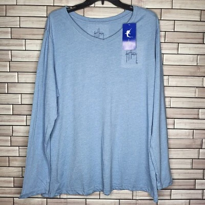 New Guy Harvey Shirt Women's XXL Plus Size Long Sleeve Blue Top - Image 1 of 4