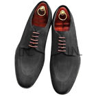 New Men&#39;s Gray Color Oxford Split Toe Real Suede Leather Lace Up Shoes Custom