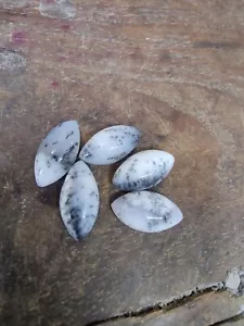 Paquete de 5 piezas de cabujón de marquesa ópalo dendrita 8x16 mm - 12x24 mm piedras preciosas naturales - Imagen 1 de 6