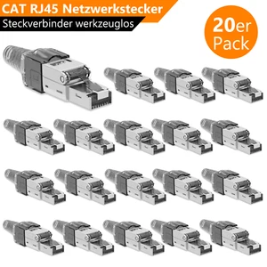 20x CAT6a Netzwerkstecker CAT7 RJ45 Stecker Steckverbinder werkzeuglos geschirmt - Afbeelding 1 van 18