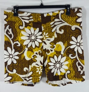 Vintage 50s/60s Cal Surf Board Shorts Large Hawaiian Floral Retro - Picture 1 of 5