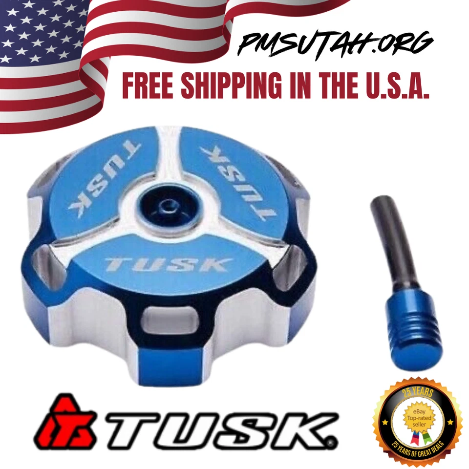 Tusk Gas Cap 2016–2026 Yamaha YZ250X YZ 250X Fuel Petrol Tank Lid Blue Aluminum - Image 1 of 4