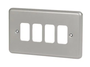 BOX OF 10x MK K3494RPALM GRID PLUS 4-MODULE GRID FACEPLATE, GREY (27) - Picture 1 of 3