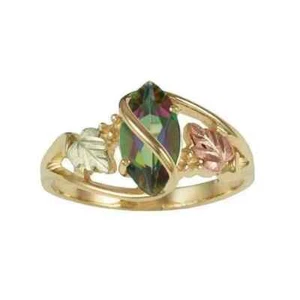 Rings Fire 14K Yellow Gold Filled Black Hills  Jewelry WomenCharming Leaf Mystic - Picture 1 of 29