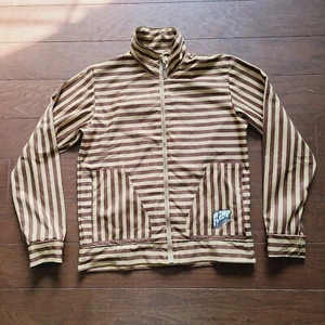 RIDE SNOWBOARDS Zip-Up Jacket with Thumb Holes, BROWN Striped, Pockets. - Bild 1 von 18
