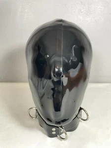 Rubber Latex Full Face Hood with No Eyes, No Mouth just Nose Holes - Picture 1 of 19