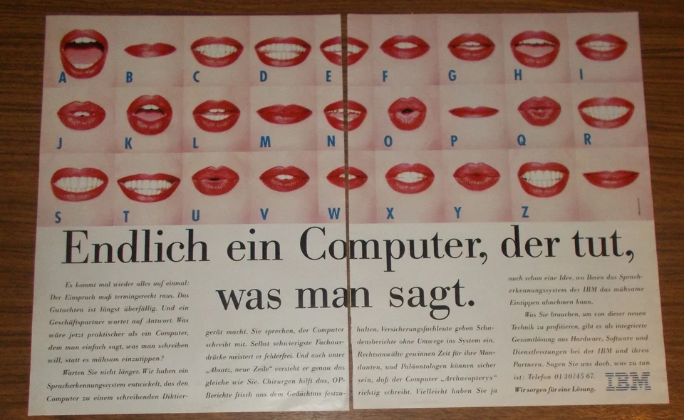 Seltene Werbung IBM Endlich ein Computer der tut was man sagt 1993 - Bild 1 von 1