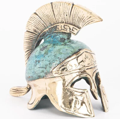 Casco ateniense con un búho antiguo griego museo de bronce réplica 366 Foto 1 de 4