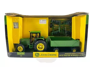 2010 Ertl 1:32 John Deere 6410 Tractor w/ Barge Wagon and Disc 15489 DieCast NEW - Picture 1 of 15