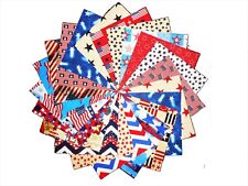 160 2.5" Quilting Fabric SQUARES Patriotic Red White and Blue !20 DIFF-8 EA#2