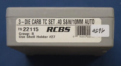RCBS 0,40 S&W/ 10mm Auto-(Carbide) 3-Die Set-(22115)-Taper Crimp(SWC) - Bild 1 von 3