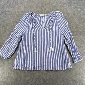 Vineyard Vines Womens M Blouse Sail Stripe Savannah Popover Long Sleeve - Picture 1 of 12
